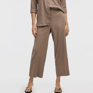 Reitmans Cropped Wide Leg Linen Blend Pants